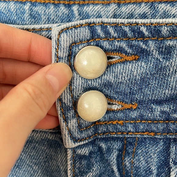 SANDRO Medium Wash Pearl Button Jeans EU 36 / US 4 / S - Picture 6 of 8